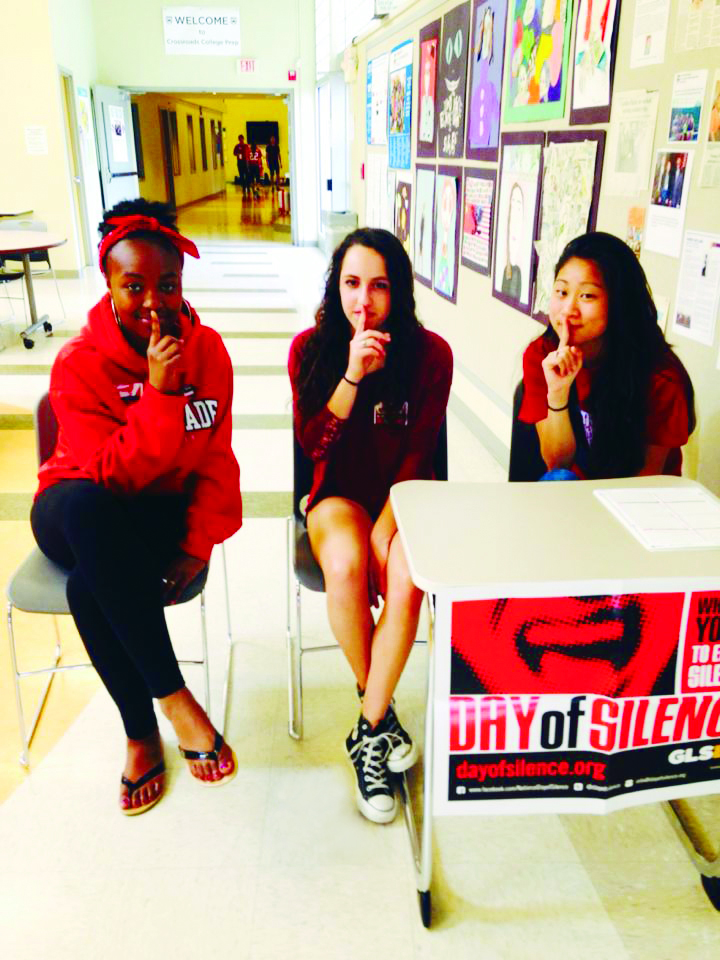 3 Crossroads students participate in Day of Silence