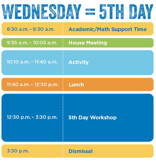 5th Day Schedule at Crossroads College Prep